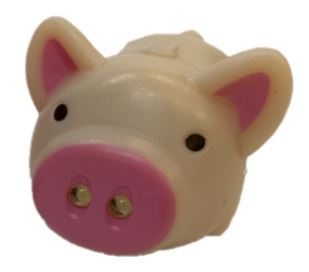 鳴くブタキーホルダー LEDライト付き クリーム