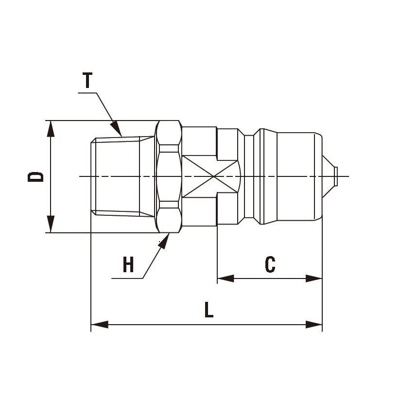 熱水用カプラ HW-2P-M BRASS FKM めねじ取付用