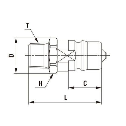 熱水用カプラ HW-2P-M BRASS FKM めねじ取付用