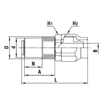 金型カプラ K-90SN BRASS ニトリルゴム ブレードホース用