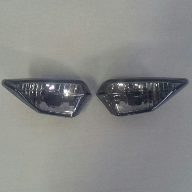 Turn Signal Lens Set with LED Bulbs, Smoked, Left and Right Set for Ninja 250/400/650/1000