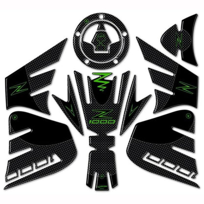 3D Sticker Set Carbon Print/Lime Green Z1000