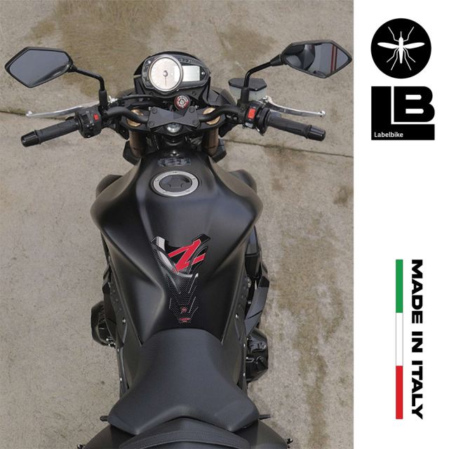 3Dタンクステッカー KAWASAKI/Zタイプ カーボンプリント/レッド