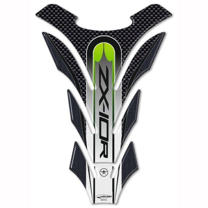 3Dタンクステッカー カーボンプリント/ホワイト/ライムグリーン ZX-10R
