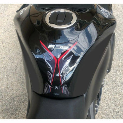 3Dタンクステッカー カーボンプリント/レッド ZX-6R