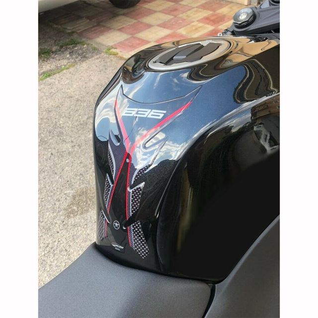 3Dタンクステッカー カーボンプリント/レッド ZX-6R