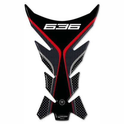 3Dタンクステッカー カーボンプリント/レッド ZX-6R