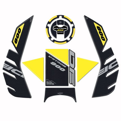 3Dステッカーセット カーボンプリント/イエロー V-Strom 800DE