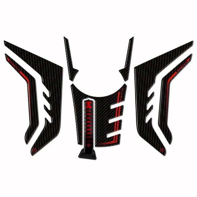 3D Sticker Set Carbon Print KATANA