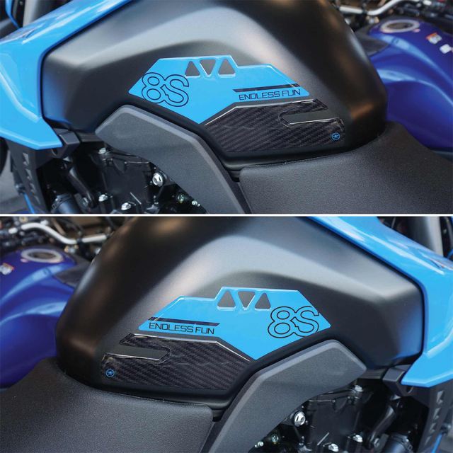 3D Sticker Set Carbon Print/Light Blue GSX-8S