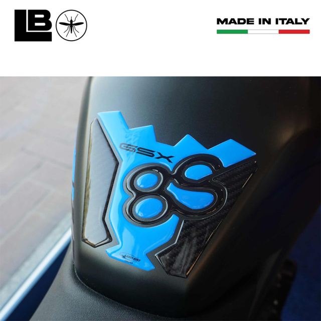 3D Sticker Set Carbon Print/Light Blue GSX-8S