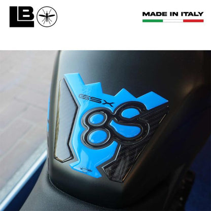3D Sticker Set Carbon Print/Light Blue GSX-8S