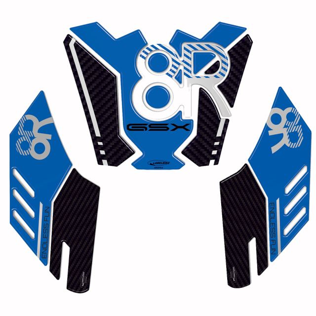 3D Sticker Set Carbon Print/Blue GSX-8R
