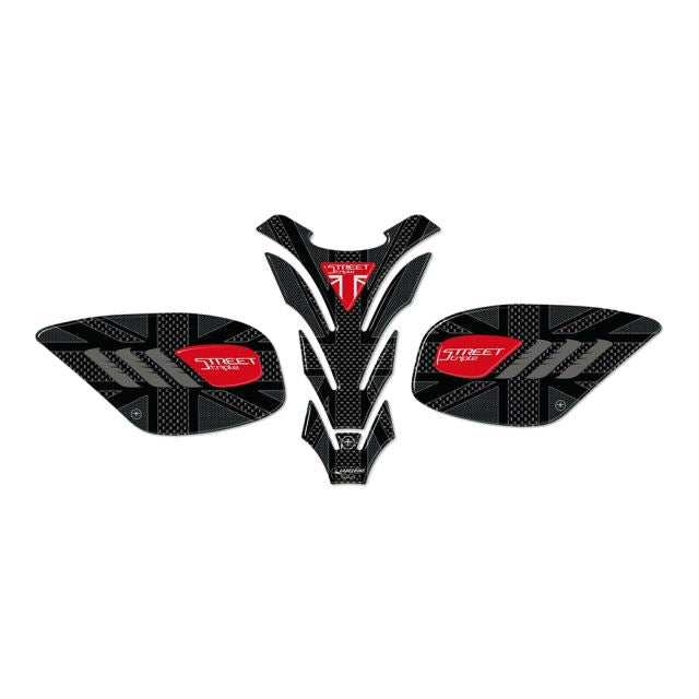 3D Sticker Set Union Jack Black/Red Street Triple