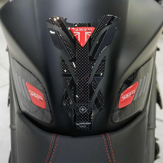 3D Sticker Set - Union Jack (Black/Red) for Speed Triple