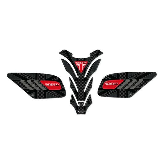 3D Sticker Set - Union Jack (Black/Red) for Speed Triple