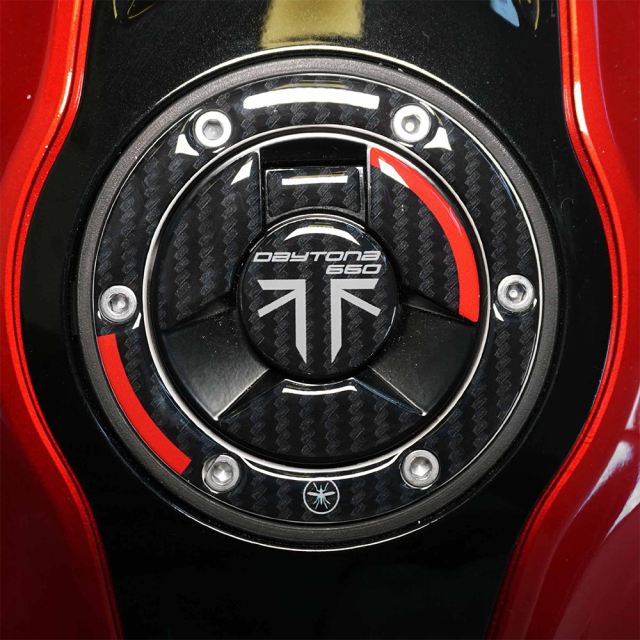 3D Sticker Set Carbon Print/Red DAYTONA660
