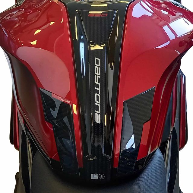 3D Sticker Set Carbon Print/Red DAYTONA660