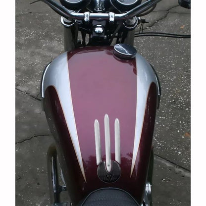 3D Tank Sticker TRIUMPH / Vintage White / Stripe