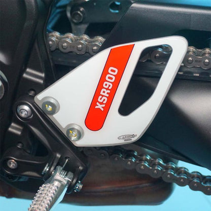 3Dヒールプレートステッカー ホワイト/レッド XSR900