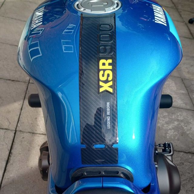 3D Tank Sticker Carbon Print/Yellow XSR900