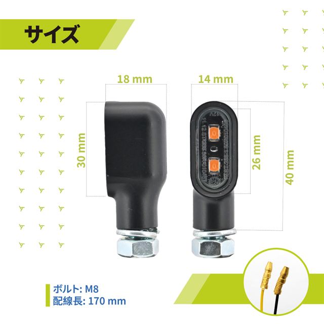 LEDミニウインカー タイプ2 クリア 40×14×18mm 2個セット