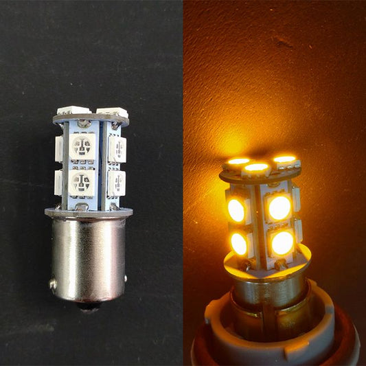 LEDウインカーバルブ(G18タイプ) シングル球/平行ピン オレンジ 15×38mm 1個
