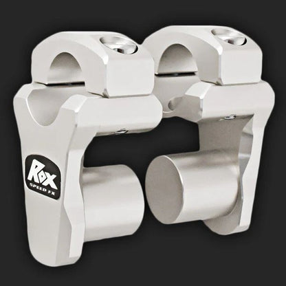 Pivoting Handlebar Riser, Silver, for 31.75mm diameter, 44.5mm rise: KTM Norden 901, Versys 1000, F800GS