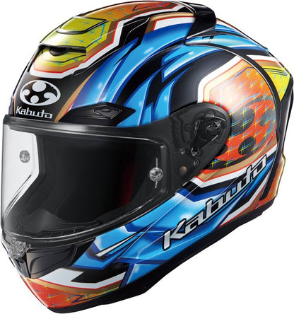 F-17 GLANZ Full-face Helmet Blue/Yellow