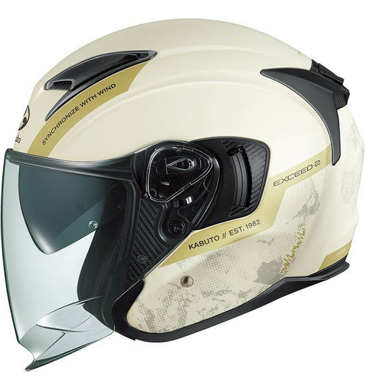 EXCEED-2 DUNE Jet Helmet Flat Ivory