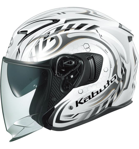 EXCEED-2 CYBER Jet Helmet Pearl White Black