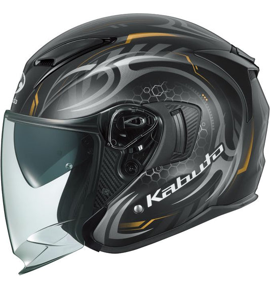 EXCEED-2 CYBER Jet Helmet Flat Black Gold