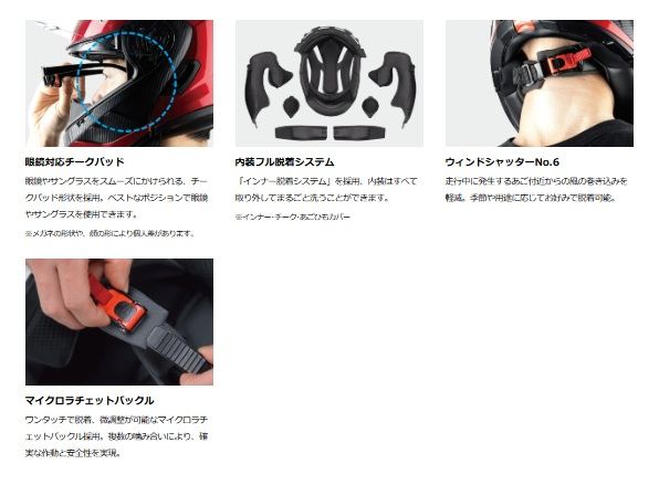 RYUKI BEAM(リュウキ ビーム) システム ヘルメット ホワイトレッド
