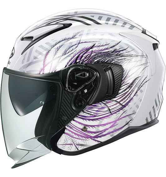 EXCEED-2 PLUME Jet Helmet White Purple