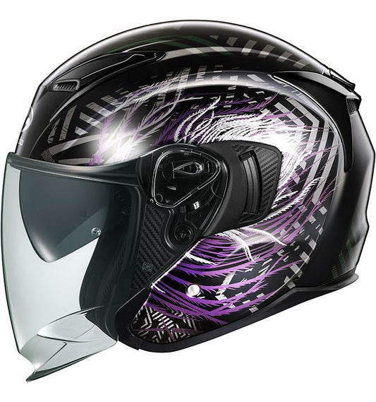 EXCEED-2 PLUME Jet Helmet Black Purple