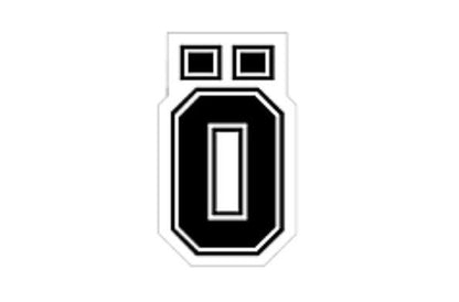 O Sticker Black Large W48mm H80mm