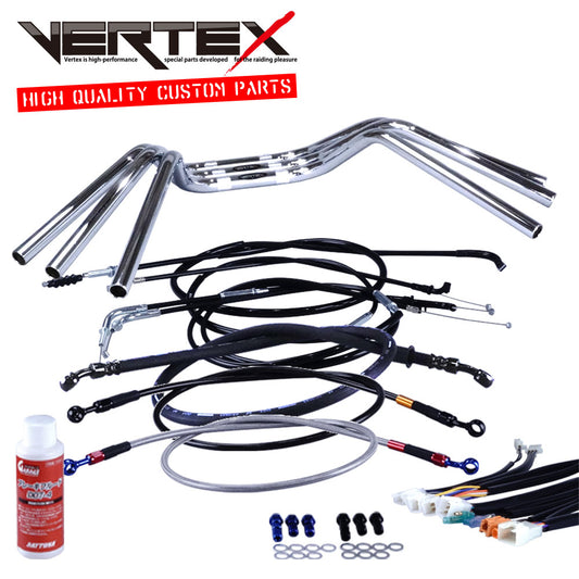 ホーク3/CB400N 78-79年 鬼ハンドル セット ブラック ワイヤー