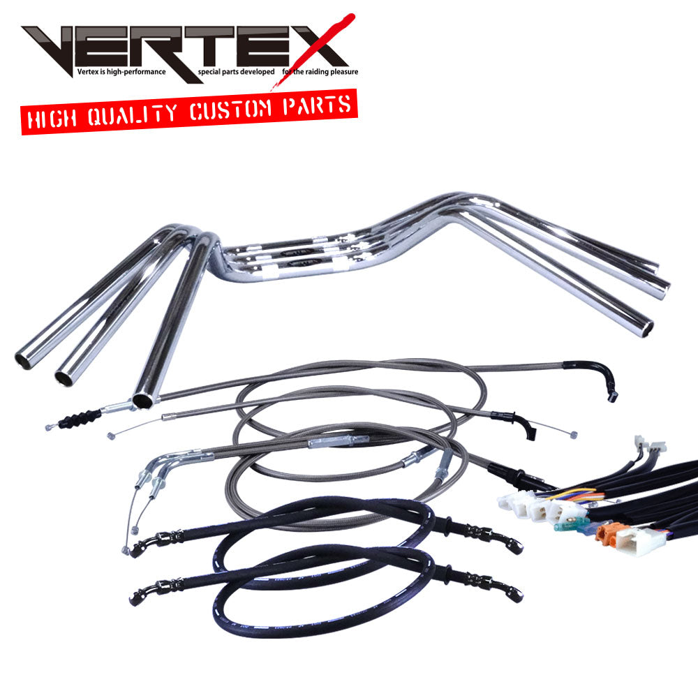 GSX400 インパルス 05-07年/GK7CA 鬼ハンドル セット ブラックメッシュ ダークメッシュ ワイヤー