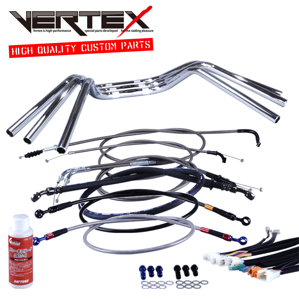 CB750F 79-82年 RC04 鬼ハンドル セット ブラックメッシュ ダークメッシュ ワイヤー