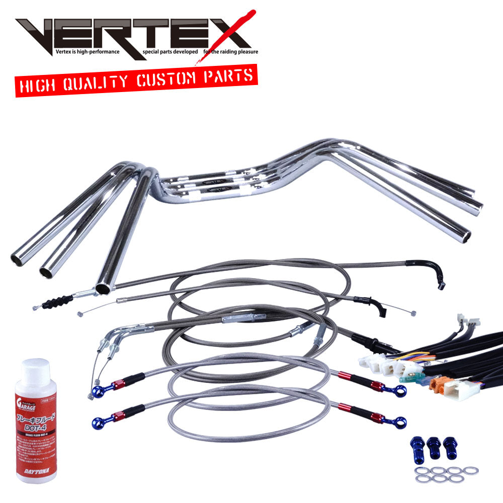 CBR400F 全年式 NC17 鬼ハンドル セット ブラックメッシュ ダークメッシュ ワイヤー