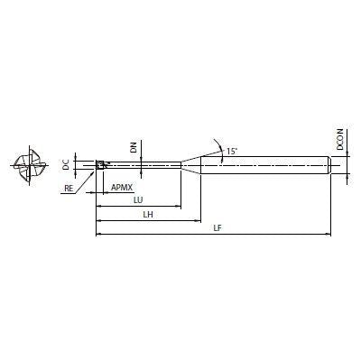 AE-CPR4-H 3XR0.5X16 超硬エンドミル／ロングネックラジアス