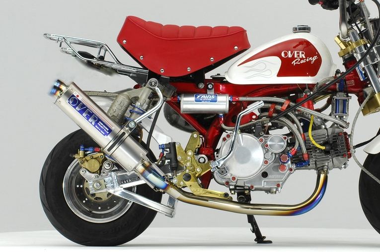 Full Titanium Exhaust, Polished Blue, for MONKEY, 1 piece