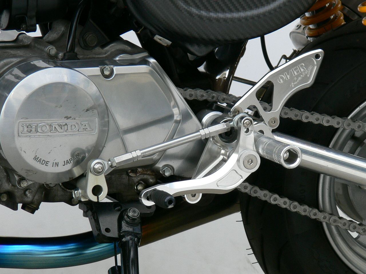 Rear Sets 3-Position Monkey (Drum) Silver Anodized Finish 1 pc.
