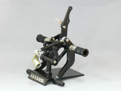 Rear Sets, Black, for APE50/100 -08 (Disc Brake), black anodized finish, 1 pc.