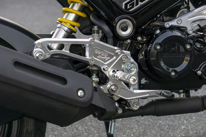 Rear Sets 4POS Silver GROM Silver Anodized Finish 1 unit