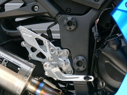 Rear Sets 4POS Silver Ninja250R Silver Anodized Finish 1pc