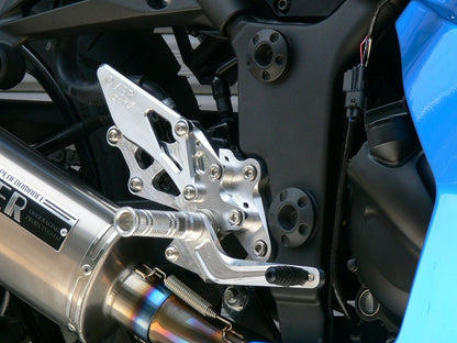 Rear Sets 4POS Silver Ninja250R Silver Anodized Finish 1pc