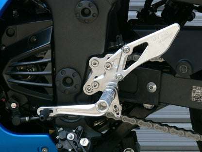 Rear Sets 4POS Silver Ninja250R Silver Anodized Finish 1pc