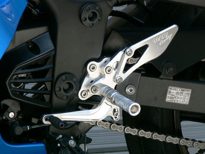 Rear Sets 4POS Silver Ninja250R Silver Anodized Finish 1pc