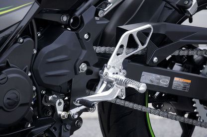 Rear Sets 4P SIL Ninja250 18-22 Silver Anodized Finish 1 pc